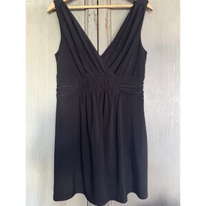 FYLO black baby doll tunic V-neck stretch top L Shirt